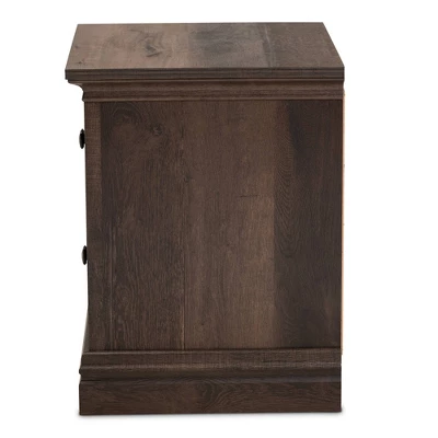 Nolan 2 Drawer Wood Nightstand Brown/Black - Baxton Studio 5 Nolan 2 Drawer Wood Nightstand Brown/Black - Baxton Studio - Image 3