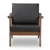 Venza Mid Century Modern Walnut Wood Faux Leather Lounge Chair Black - Baxton Studio -Baxton Studio GUEST 36f9bda0 3e7a 46f8 8da5 2ccc92752ca6