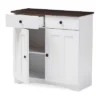 Lauren TwoTone And Buffet Kitchen Cabinet With Two Doors And Two Drawers White/Dark Brown - Baxton Studio -Baxton Studio GUEST 3707ddd5 5070 4e4d 9ee8 8e484a7d6d7c