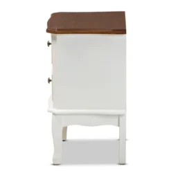 2 Drawer Darlene Wood Nightstand White/Cherry Brown - Baxton Studio -Baxton Studio GUEST 375c1744 324a 4d6f 811a d00ab6daadf4