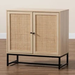 Caterina Wood And Natural Rattan 2 Door Storage Cabinet Natural Brown/Black - Baxton Studio 17 Caterina Wood And Natural Rattan 2 Door Storage Cabinet Natural Brown/Black - Baxton Studio -Baxton Studio GUEST 3762b66b b2f3 44cb a0ca 80f049813a10
