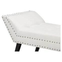 Tamblin Modern And Contemporary Faux Leather Upholstered Large Ottoman Seating Bench - White - Baxton Studio -Baxton Studio GUEST 37913775 450c 446a a532 0e6cd2c29cc7