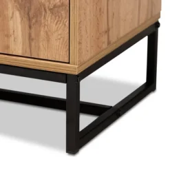 Reid Wood & Metal 3 Drawer Sideboard Buffet Oak/Black - Baxton Studio -Baxton Studio GUEST 37ac7056 7cee 4872 afed 3f472f539d51