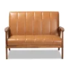 Nikko Mid-Century Faux Leather Upholstered Wood Loveseat Walnut/Brown - Baxton Studio -Baxton Studio GUEST 380ca621 d4f1 415b 8753 a2f35ccd3ab3