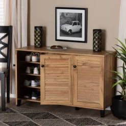 Coolidge Wood 3 Door Storage Cabinet Oak Brown - Baxton Studio -Baxton Studio GUEST 380e0735 9d9a 4b05 902c 28849071b4f3