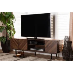 Berit Wood TV Stand For TVs Up To 70" Walnut - Baxton Studio -Baxton Studio GUEST 3894c17d bfe3 4d6b a82e 7dab96a298ad