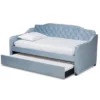 Twin Freda Velvet Tufted Daybed With Trundle Light Blue - Baxton Studio -Baxton Studio GUEST 3894dbe7 1e2e 4f4e ba0c b65e55efd2ee