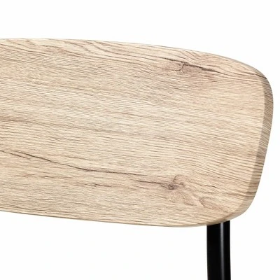 4pc Honore Wood And Metal Dining Chair Set Light Brown/Black - Baxton Studio 4 4pc Honore Wood And Metal Dining Chair Set Light Brown/Black - Baxton Studio - Image 2