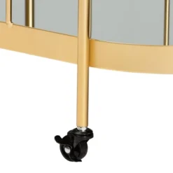 Kamal Glam Brushed Metal And Mirrored Glass 2 Tier Mobile Wine Bar Cart Gold - Baxton Studio -Baxton Studio GUEST 39246001 9838 429d a479 8ab308e39ffc