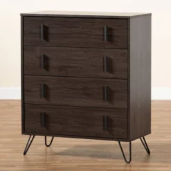 Baldor Wood Metal 4 Drawer Bedroom Chest Dark Brown - Baxton Studio 18 Baldor Wood Metal 4 Drawer Bedroom Chest Dark Brown - Baxton Studio -Baxton Studio GUEST 39465ac9 093a 45a1 b25b f5f9d3fe2a9f