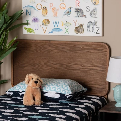 Twin Mailene Wood Headboard Walnut - Baxton Studio 4 Twin Mailene Wood Headboard Walnut - Baxton Studio - Image 2