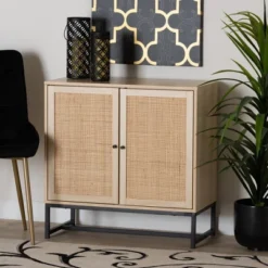 Caterina Wood And Natural Rattan 2 Door Storage Cabinet Natural Brown/Black - Baxton Studio 12 Caterina Wood And Natural Rattan 2 Door Storage Cabinet Natural Brown/Black - Baxton Studio -Baxton Studio GUEST 39bca429 fda4 44e5 8fc4 c28ecde43d99