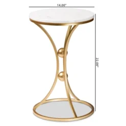 Tarmon Metal End Table With Marble Tabletop Gold - Baxton Studio 15 Tarmon Metal End Table With Marble Tabletop Gold - Baxton Studio -Baxton Studio GUEST 39bd9b33 2b22 4688 b51d 2aa791a48c76