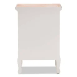 Capucine Two-Tone Natural Whitewashed Oak Finished Wood 3 Drawer Nightstand White - Baxton Studio -Baxton Studio GUEST 3a704e7c e647 4977 ab50 056b32ab0c0a