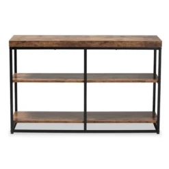 Bardot Wood And Metal 3 Tier Console Table Walnut Brown/Black - Baxton Studio -Baxton Studio GUEST 3aca7889 708c 47c1 8b0a 106e99b3c587