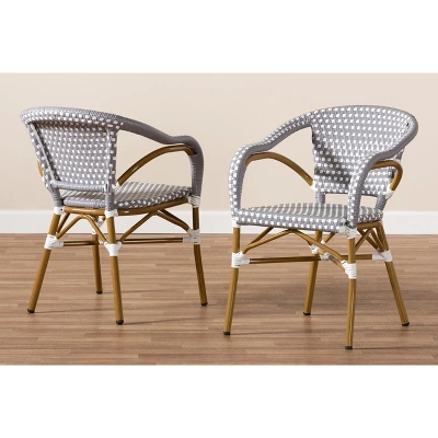 Baxton Studio Set Of 2 Eliane Indoor And Outdoor Stackable Bistro Dining Chairs - BaxtonStudio 6 Baxton Studio Set Of 2 Eliane Indoor And Outdoor Stackable Bistro Dining Chairs - BaxtonStudio - Image 4