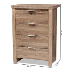 Laverne Modern And Contemporary Oak Finished 4 Drawer Chest Brown - Baxton Studio -Baxton Studio GUEST 3bc9b5d1 233c 4116 8166 e7e01bc98a78