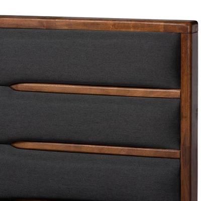 Elin Wood Platform Storage Bed With Drawers Dark Gray/Walnut - Baxton Studio 7 Elin Wood Platform Storage Bed With Drawers Dark Gray/Walnut - Baxton Studio - Image 5
