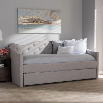 Twin Kaija Modern And Contemporary Fabric Daybed With Trundle Gray - Baxton Studio 9 Twin Kaija Modern And Contemporary Fabric Daybed With Trundle Gray - Baxton Studio - Image 7