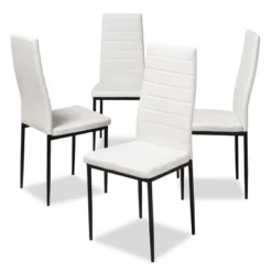 Set Of 4 Armand Modern And Contemporary Faux Leather Upholstered Dining Chairs - Baxton Studio -Baxton Studio GUEST 3c875c8e 6e06 4ed8 8bb0 59ea3dd708e9