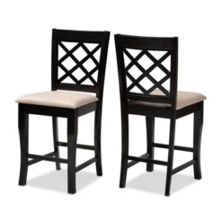 Set Of 2 Alora Upholstered Wood Counter Height Barstools - Baxton Studio -Baxton Studio GUEST 3c9c6600 a586 4c1c 8490 849ac34a77f0