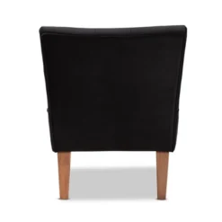 Harmon Velvet Fabric Upholstered And Wood Accent Chair Black/Walnut Brown - Baxton Studio -Baxton Studio GUEST 3d005754 45cf 4b07 a6bc a4bb7b24a81f