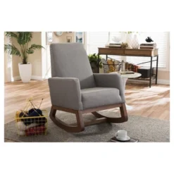 Yashiya Mid - Century Retro Modern Fabric Upholstered Rocking Chair - Baxton Studio -Baxton Studio GUEST 3d862a91 df19 413e b883 54939ac34490