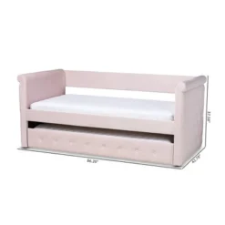 Amaya Velvet Daybed With Trundle - Baxton Studio -Baxton Studio GUEST 3e6ac7a3 b700 4aff 9a45 295cb34f26c8