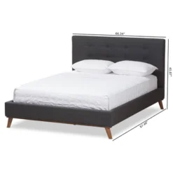 Valencia Mid - Century Modern Fabric Platform Bed - Baxton Studio -Baxton Studio GUEST 3e7b4702 bca7 4800 87d8 52aad71b674c