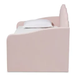 Timila Velvet Fabric Upholstered Daybed With Trundle Light Pink - Baxton Studio -Baxton Studio GUEST 3f070161 d351 4380 bab0 f732aaae1eb0