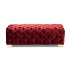 Avara Velvet Button Tufted Bench Ottoman - Baxton Studio -Baxton Studio GUEST 3f883d62 ca41 415f 9026 9c84779f8660