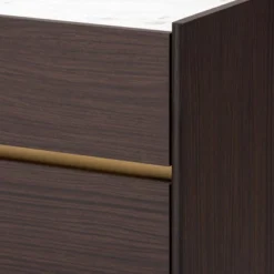 Walker Wood 5 Drawer Chest With Faux Marble Top Dark Brown/Marble/Gold - Baxton Studio -Baxton Studio GUEST 4163ec23 097d 4ffe 9593 26b0232af566