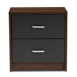 Hansel 2 Drawer And Finished Nightstand Brown/Gray - Baxton Studio -Baxton Studio GUEST 426afb88 e058 448d a1d5 c738f37b80c3