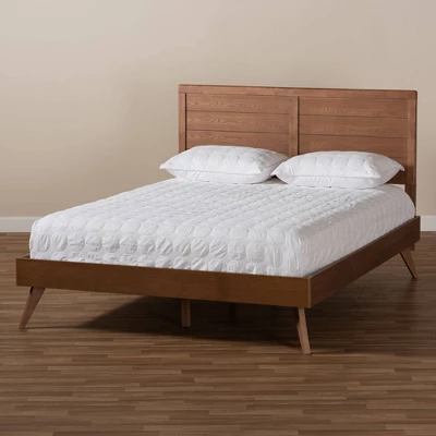 Artemis Walnut Finished Wood Platform Bed Brown - Baxton Studio 7 Artemis Walnut Finished Wood Platform Bed Brown - Baxton Studio - Image 5