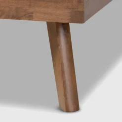 Devan Fabric Upholstered Walnut Finished Platform Bed - Baxton Studio -Baxton Studio GUEST 427c036e b653 45cc bf62 fafba8eeec2e