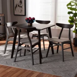 5pc Britte Fabric Upholstered Wood Dining Set - Baxton Studio -Baxton Studio GUEST 42ba8d73 2ea3 4e6a a63c 1ba4daf86c1e