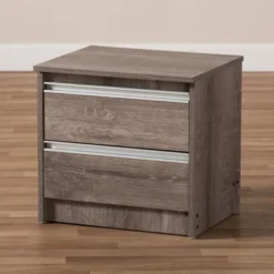 Gallia Modern And Contemporary Oak Finished 2 Drawer Nightstand Brown - Baxton Studio 16 Gallia Modern And Contemporary Oak Finished 2 Drawer Nightstand Brown - Baxton Studio -Baxton Studio GUEST 438a6de7 4a0b 4bad 87d2 9c7f3f1e5d01