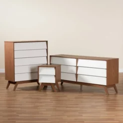 3pc Hildon Two-Tone Wood Storage Set White/Walnut Brown - Baxton Studio 17 3pc Hildon Two-Tone Wood Storage Set White/Walnut Brown - Baxton Studio -Baxton Studio GUEST 43954d0f 9c78 4b21 95ae 2aad557e093f