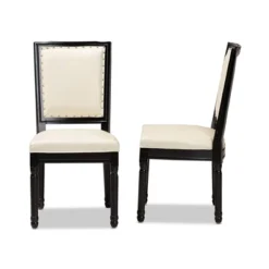 Set Of 2 Louane Faux Leather Upholstered And Wood Dining Chairs Beige/Black - Baxton Studio -Baxton Studio GUEST 43c1aa11 f323 4fbf a269 0f5dd8274c46