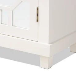 Carlena Wood And Mirrored Glass 2 Door Sideboard White - Baxton Studio -Baxton Studio GUEST 445af517 a01d 4a90 9de0 54bee008715d