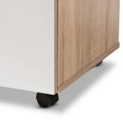 Charmain Modern And Contemporary Light Oak And Finish Kitchen Cabinet White/Brown - Baxton Studio -Baxton Studio GUEST 447d00dd fa17 4878 8206 e5dfb707a395