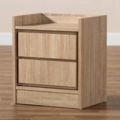 2 Drawers Hale Wood Nightstand - Baxton Studio -Baxton Studio GUEST 449bb334 6f8c 4093 9257 f95a3dfbb3b7