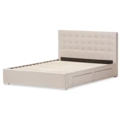 Queen Rene Modern And Contemporary Fabric 4 Drawer Storage Platform Bed - Baxton Studio -Baxton Studio GUEST 44dbda8d 5f16 454b a6e6 5bd43c1c5284
