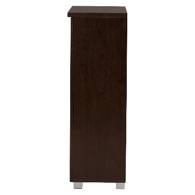 Adalwin Modern And Contemporary 2-Door Wooden Entryway Shoes Storage Cabinet - Dark Brown - Baxton Studio 5 Adalwin Modern And Contemporary 2-Door Wooden Entryway Shoes Storage Cabinet - Dark Brown - Baxton Studio - Image 3