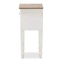 Dauphine 1 Drawer Provincial Style Oak And Distressed Finish Wood Nightstand White - Baxton Studio -Baxton Studio GUEST 45020025 12f0 4b70 ac71 5624202745ec