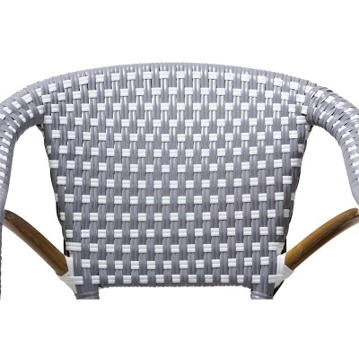 Baxton Studio Set Of 2 Eliane Indoor And Outdoor Stackable Bistro Dining Chairs - BaxtonStudio 3 Baxton Studio Set Of 2 Eliane Indoor And Outdoor Stackable Bistro Dining Chairs - BaxtonStudio