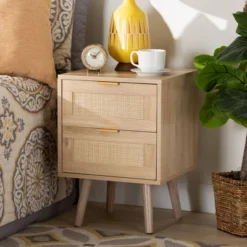 Baird Wood And Rattan 2 Drawer Nightstand Brown - Baxton Studio 14 Baird Wood And Rattan 2 Drawer Nightstand Brown - Baxton Studio -Baxton Studio GUEST 45f8b5b2 1318 47c6 b4a6 cd857c294c51