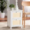 Sariah Wood Rattan 2 Door Nightstand White - Baxton Studio -Baxton Studio GUEST 4604e690 4ac7 4fda bedd 320d940e7000