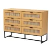 Sawyer Wood And Metal 6 Drawer Storage Cabinet With Natural Rattan Oak Brown/Black - Baxton Studio 2 Sawyer Wood And Metal 6 Drawer Storage Cabinet With Natural Rattan Oak Brown/Black - Baxton Studio -Baxton Studio GUEST 46d2136f c191 45b1 8459 a45a1df1fea9