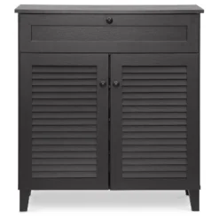 Calvin Shoe - Storage Cabinet - Espresso - Baxton Studio